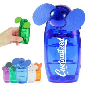 Mini Handheld Spray Fan with Soft Blades and Custom Logo