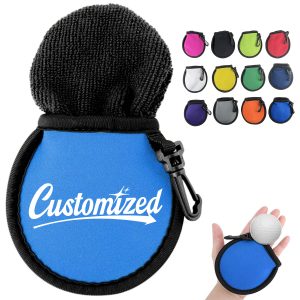 Neoprene Zippered Earphone Pouch with Clip