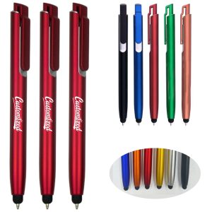Stylus Ballpoint Pen with Metal Clip and Custom Logo
