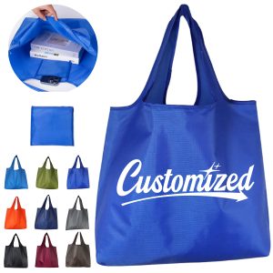 Foldable Nylon Shopping Tote Bag with Large Capacity