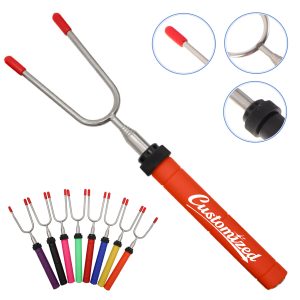 Telescopic Roasting Fork with Rubber Grip Handle
