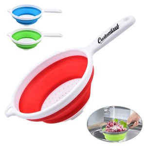 Foldable Kitchen Strainer with Handle Custom Logo