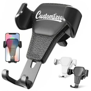 Gravity Car Vent Phone Holder with Leather Panel