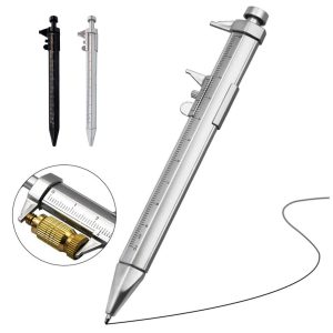 Caliper Style Ballpoint Pen with Blue Ink Refill