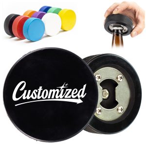 Hockey Puck Bottle Opener with Custom Logo Print