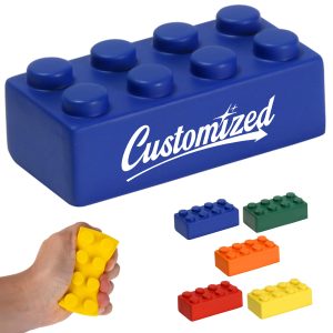 Building Block Shaped PU Stress Reliever with Logo