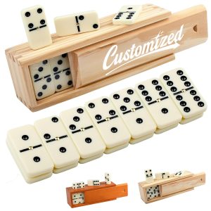 28 Piece Dominoes Game Set with Wooden Storage Box