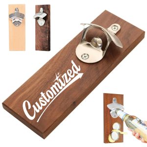 Wall Mounted Wooden Bottle Opener with Magnet Option
