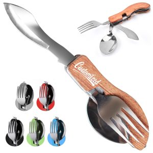 3-in-1 Folding Utensil Set with Wood Handle