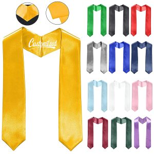 Custom Graduation Stole with Satin Finish in Multiple Colors