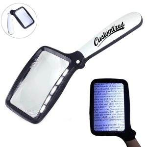 Large Rectangular Handheld Magnifier with Light