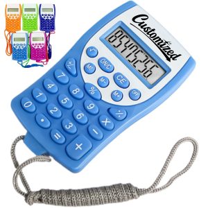 Portable 8-Digit Calculator with Wrist Strap for Promo Use
