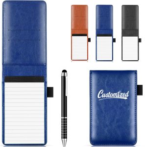 Faux Leather Notepad with Pen