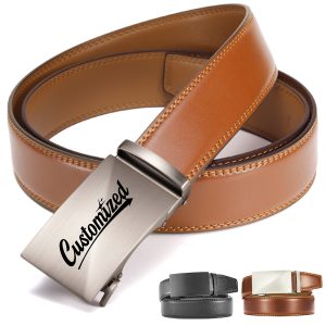 Leather Automatic Buckle Dress Belt