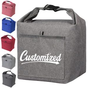 Reusable Insulated Tote Lunch Bag with Buckle Closure