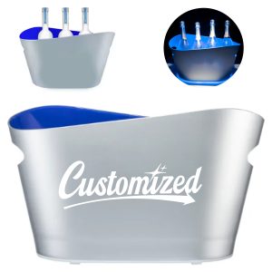 8L Durable Acrylic LED Ice Bucket with Custom Logo