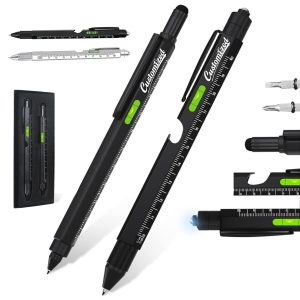 Multi Tool Pen w/ Stylus Ruler Light Screwdriver Opener Set