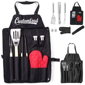 Custom 6-Piece Set BBQ Grill Tool Apron Set