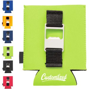 Neoprene Can Cooler with Attached Bottle Opener Custom