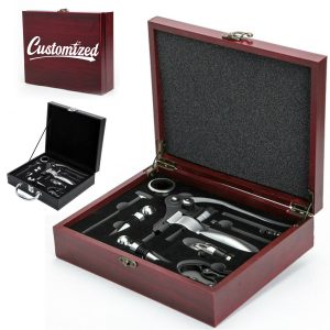 9-Piece Premium Leather Wine Opener Accessory Set