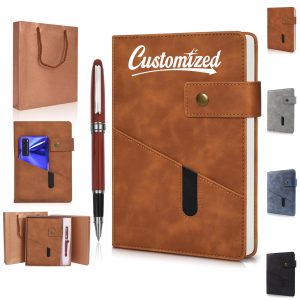 A5 Leather Journal Notebook Gift Set with Pen & Gift Bag