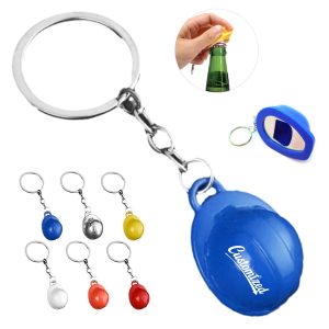 Promotional Construction Hard Hat Bottle Opener w/ Keychain