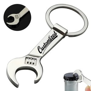 Metal Wrench Bottle Opener Keychain Custom