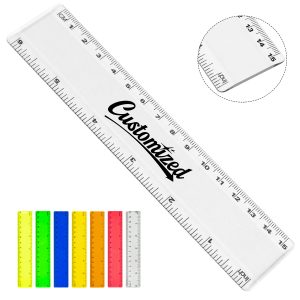 6'' Customizable Dual Scale Plastic Ruler School Promotions