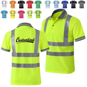 Reflective Safety Polo Workwear Quick-Dry T-Shirt Clothes
