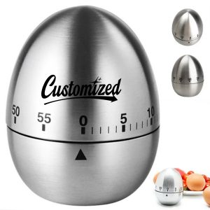 60 Min Stainless Steel Egg Shaped Mechanical Kitchen Timer
