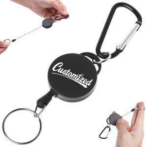 Heavy Duty Retractable Keychain Carabiner Badge Reel Holder