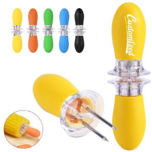 Reusable BBQ Picks Corn Cob Forks Holders Fruit Skewers