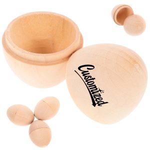 Wooden Easter Eggs Engraved Natural