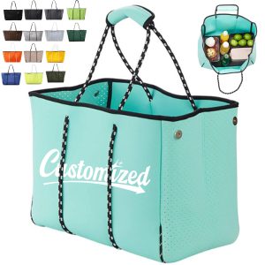 Large Neoprene Beach Tote Bag with Rope Handles