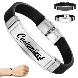 Stainless Steel Silicone Bracelet Custom Wristband