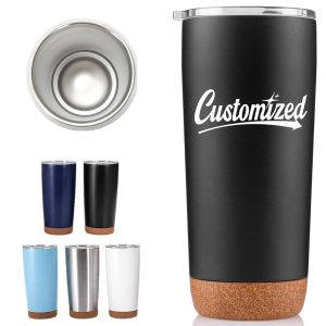 20oz. Insulated Stainless Steel Tumbler Cork Base Travel Cup