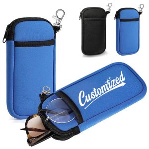 Multi-Purpose Neoprene Zipper Pouch with Clip