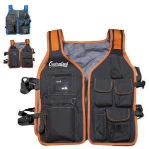 Multi-Pocket Safety Work Vest Tool Storage Gear