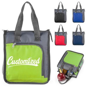 Portable Insulated Lunch Cooler Bag with Front & Mesh Pocket