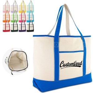 Customizable Canvas Boat Tote Bag with Logo Imprint