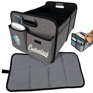 Collapsible Storage Car Trunk Organizer with Changing Mat