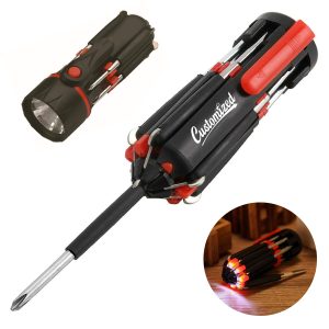 8-in-1 Screwdriver & Flashlight with LED Multi-Tool