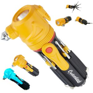 12 in 1 Emergency Car Multi-Tool with Safety Hammer & Light