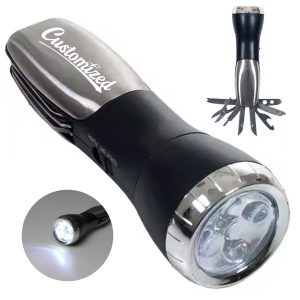 Multi-Function LED Flashlight & Red Light w/ Tool Set