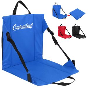 Folding Outdoor Stadium Seat Pad with Adjustable Strap