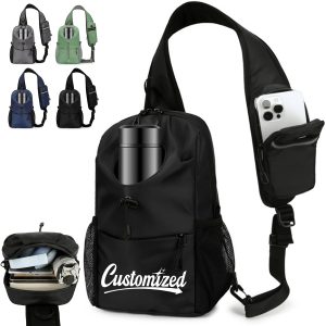 Anti-Theft Crossbody Sling Bag w/ Integrated Bottle Holder