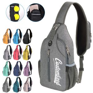 Anti-Theft Crossbody Sling Bag w/ Earphone Port Mash Pockets