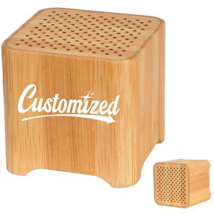 Eco-Friendly Bamboo Wood Cube Bluetooth Wireless Speaker