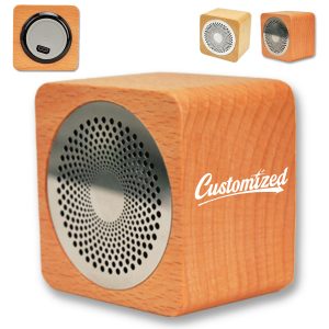 Natural Cube Wood Bluetooth Wireless Speaker