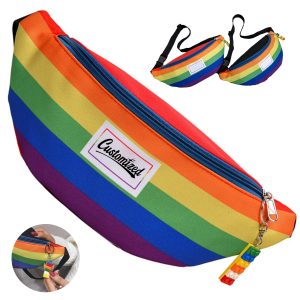 Custom Rainbow Stripe Fanny Pack Waist Bag